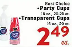 Rio Valley Market Best Choice Party Cups Transparent Cups offer