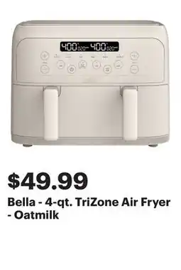 Best Buy Bella - 4-qt. TriZone Air Fryer - Oatmilk offer