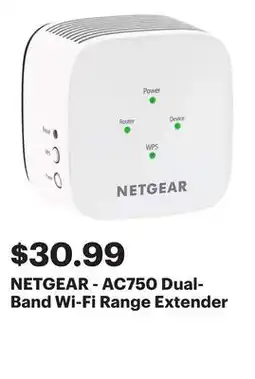 Best Buy NETGEAR - AC750 Dual-Band Wi-Fi Range Extender offer
