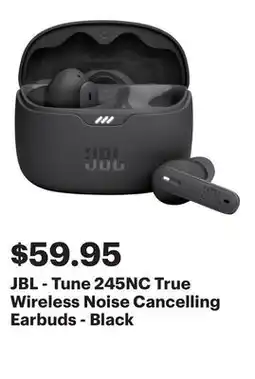 Best Buy JBL - Tune 245NC True Wireless Noise Cancelling Earbuds - Black offer