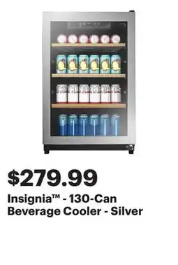 Best Buy Insignia - 130-Can Beverage Cooler - Silver offer