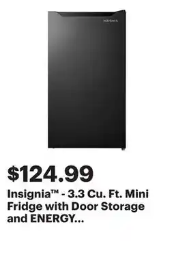 Best Buy Insignia - 3.3 Cu. Ft. Mini Fridge with Door Storage and ENERGY STAR Certification - Black offer