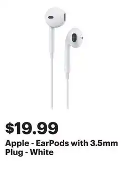 Best Buy Apple - EarPods with 3.5mm Plug - White offer