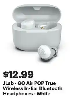 Best Buy JLab - GO Air POP True Wireless In-Ear Bluetooth Headphones - White offer