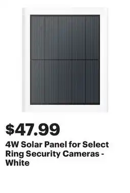 Best Buy 4W Solar Panel for Select Ring Security Cameras - White offer