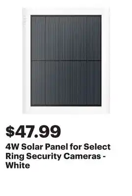 Best Buy 4W Solar Panel for Select Ring Security Cameras - White offer