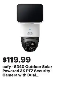 Best Buy eufy - S340 Outdoor Solar Powered 3K PTZ Security Camera with Dual Lens - White offer