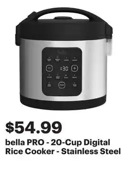 Best Buy bella PRO - 20-Cup Digital Rice Cooker - Stainless Steel offer