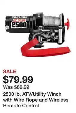 Harbor Freight Tools 2500 lb. ATV/Utility Winch with Wire Rope and Wireless Remote Control offer