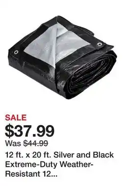 Harbor Freight Tools 12 ft. x 20 ft. Silver and Black Extreme-Duty Weather-Resistant 12 mil Tarp offer