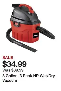 Harbor Freight Tools 3 Gallon, 3 Peak HP Wet/Dry Vacuum offer
