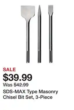 Harbor Freight Tools SDS-MAX Type Masonry Chisel Bit Set, 3-Piece offer