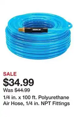 Harbor Freight Tools 1/4 in. x 100 ft. Polyurethane Air Hose, 1/4 in. NPT Fittings offer
