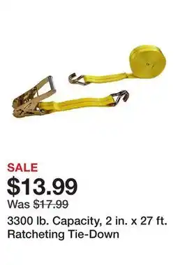 Harbor Freight Tools 3300 lb. Capacity, 2 in. x 27 ft. Ratcheting Tie-Down offer