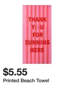Five Below Printed Beach Towel offer