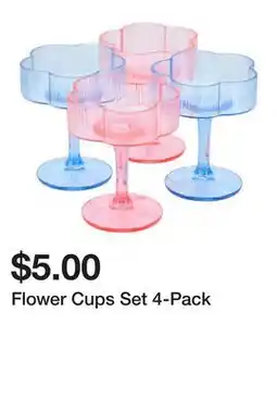 Five Below Flower Cups Set 4-Pack offer