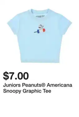 Five Below Juniors Peanuts Americana Snoopy Graphic Tee offer