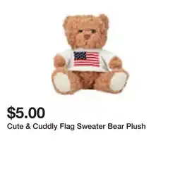Five Below Cute & Cuddly Flag Sweater Bear Plush offer