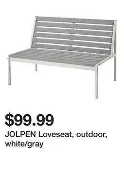 Ikea JOLPEN Loveseat, outdoor, white/gray offer
