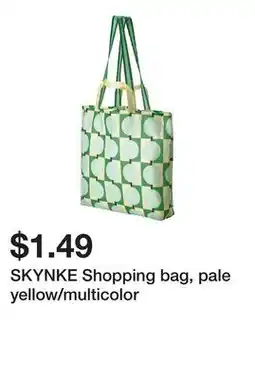 Ikea SKYNKE Shopping bag, pale yellow/multicolor offer