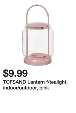 Ikea TOFSAND Lantern f/tealight, indoor/outdoor, pink offer