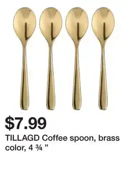 Ikea TILLAGD Coffee spoon, brass color, 4 ¾ offer