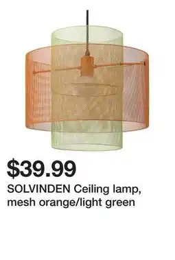 Ikea SOLVINDEN Ceiling lamp, mesh orange/light green offer