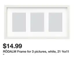 Ikea RÖDALM Frame for 3 pictures, white, 21 ¾x11 offer