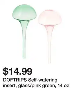 Ikea DOFTRIPS Self-watering insert, glass/pink green, 14 oz offer