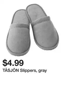 Ikea TÅSJÖN Slippers, gray offer