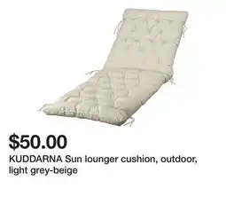 Ikea KUDDARNA Sun lounger cushion, outdoor, light grey-beige offer