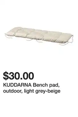 Ikea KUDDARNA Bench pad, outdoor, light grey-beige offer