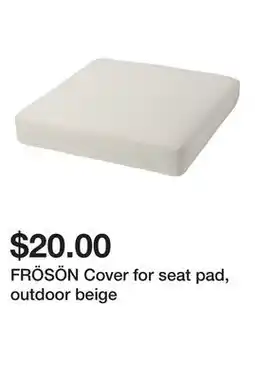 Ikea FRÖSÖN Cover for seat pad, outdoor beige offer