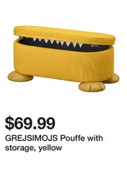 Ikea GREJSIMOJS Pouffe with storage, yellow offer