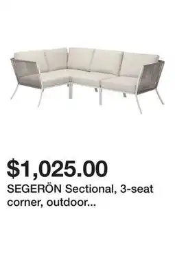 Ikea SEGERÖN Sectional, 3-seat corner, outdoor white/beige/Frösön/Duvholmen beige offer