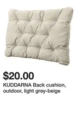 Ikea KUDDARNA Back cushion, outdoor, light grey-beige offer