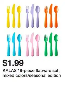 Ikea KALAS 18-piece flatware set, mixed colors/seasonal edition offer