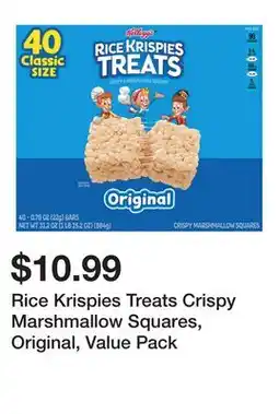 Wegmans Rice Krispies Treats Crispy Marshmallow Squares, Original, Value Pack offer