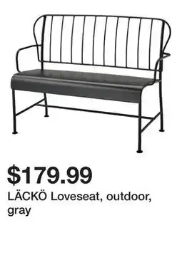 Ikea LÄCKÖ Loveseat, outdoor, gray offer