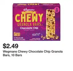 Wegmans Wegmans Chewy Chocolate Chip Granola Bars, 10 Bars offer
