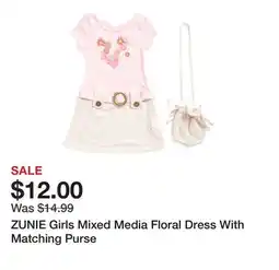 Marshalls ZUNIE Girls Mixed Media Floral Dress With Matching Purse offer