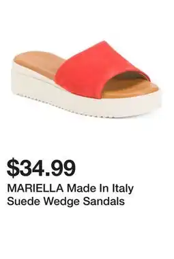 Marshalls MARIELLA Made In Italy Suede Wedge Sandals offer