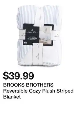 Marshalls BROOKS BROTHERS Reversible Cozy Plush Striped Blanket offer