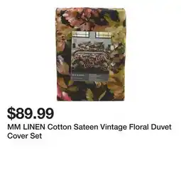 Marshalls MM LINEN Cotton Sateen Vintage Floral Duvet Cover Set offer