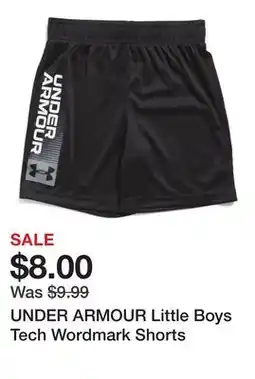 Marshalls UNDER ARMOUR Little Boys Tech Wordmark Shorts offer