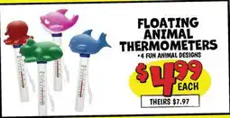 Ollie's FLOATING ANIMAL THERMOMETERS offer