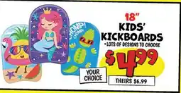 Ollie's 18 KIDS' KICKBOARDS offer