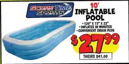 Ollie's 10' INFLATABLE SPORTS POOL offer