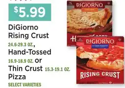 Heinen's DiGiorno Rising Crust 24.6-29.3 OZ., Hand-Tossed 16.9-18.9 OZ. or Thin Crust 15.3-19.1 OZ. Pizza offer