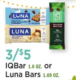 Heinen's IQBar 1.6 OZ. or Luna Bars 1.69 OZ offer